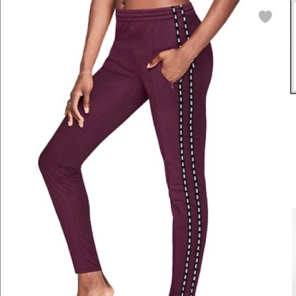 PINK Victoria's Secret Pants - Victoria’s Secret PINK maroon ankle zip joggers